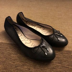 Sam Edelman black ballet flats leather cap toe